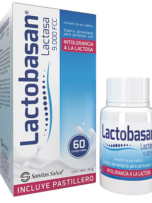 Lactobasan (Lactasa)  9000 Fcc comprimidos por 60