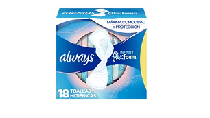 Always Toalla higiénica Infinity Ultra delgada Alas 18 Unidades.