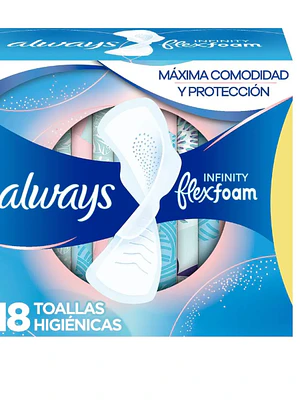 Always Toalla higiénica Infinity Ultra delgada Alas 18 Unidades.