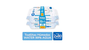 Toallitas húmedas Emubaby 99% agua 80 Unidades, Pack.