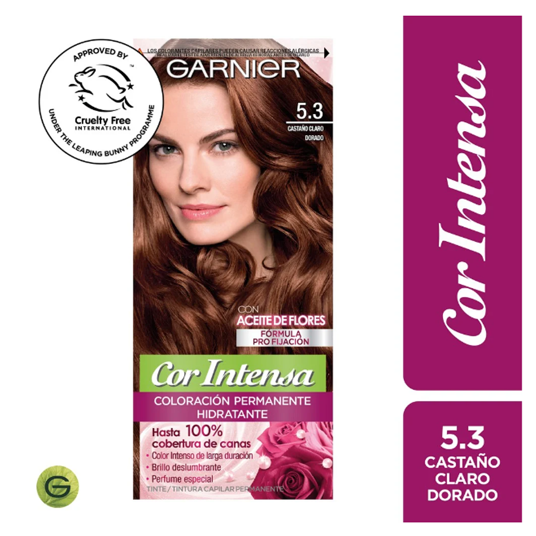 Tinte para el cabello Cor Intensa Garnier 5.3 Castaño claro dorado. 1