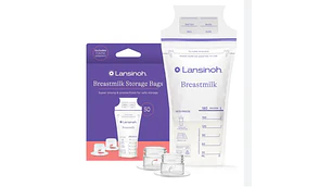 Bolsas para almacenamiento de leche materna 50 Unidades + 2 adaptadores.