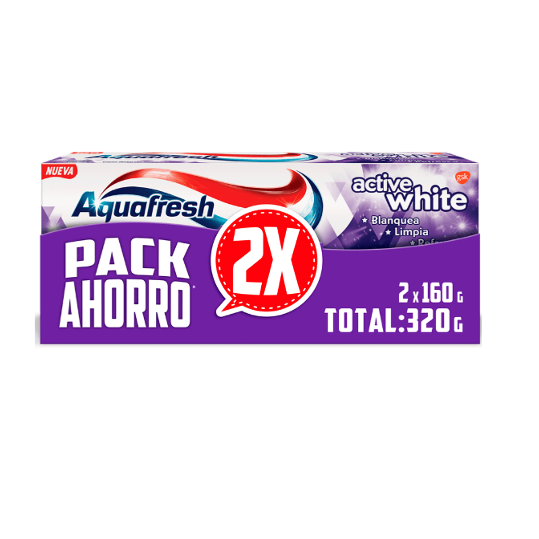 Crema dental Aquafresh Active white 160 g. 2 Unidades 1