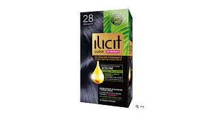 Tintura para el cabello Ilicit sin amoníaco 2,8 Negro azulado.