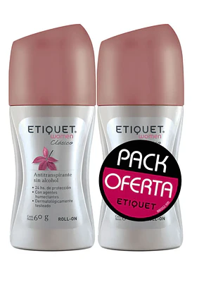Desodorante Etiquet clásico Roll-on 60 g. Pack 2 unidades.