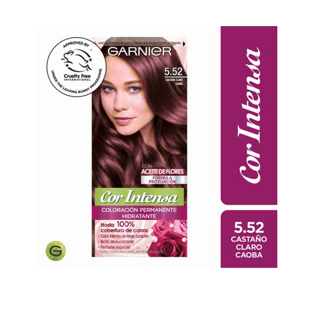 Tinte para el cabello Garnier Cor Intensa 5.52 Castaño claro caoba. 1