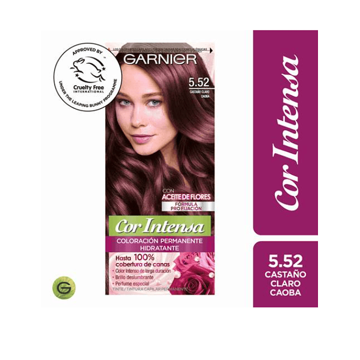 Tinte para el cabello Garnier Cor Intensa 5.52 Castaño claro caoba. 1