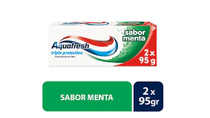 Crema dental Aquafresh Sabor menta 95 g 2 Unidades.