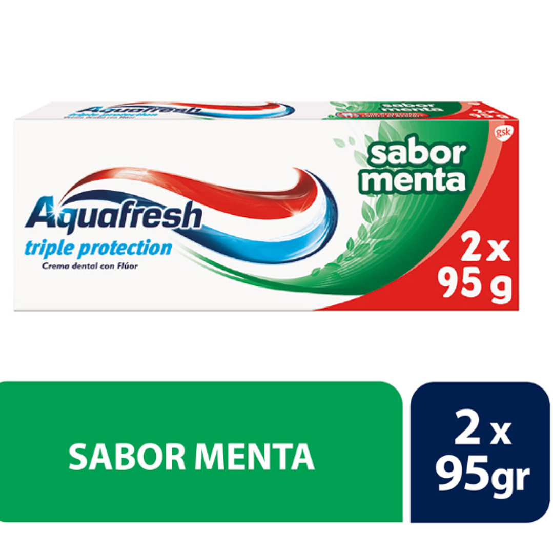 Crema dental Aquafresh Sabor menta 95 g 2 Unidades. 1