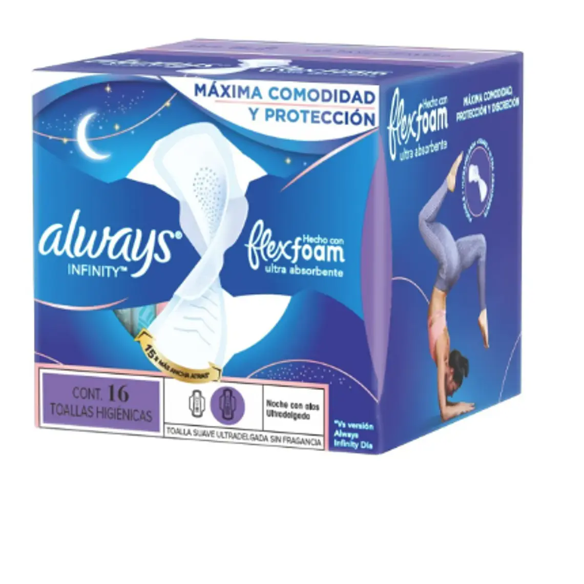 Toallas higiénicas Always Infinity flex foam ultra 16 Unidades. 1