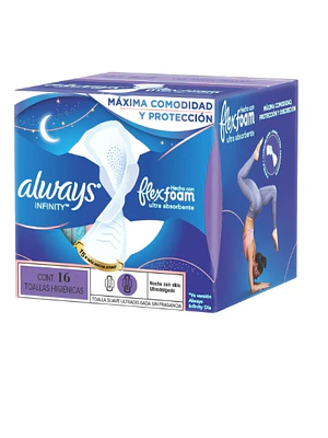 Toallas higiénicas Always Infinity flex foam ultra 16 Unidades.