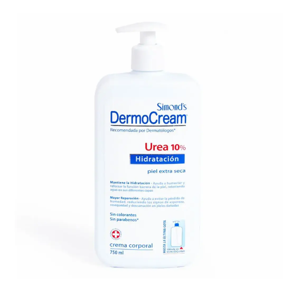 DermoCream Úrea al 10 % hidratación Crema corporal 750 ml. Simond's 1