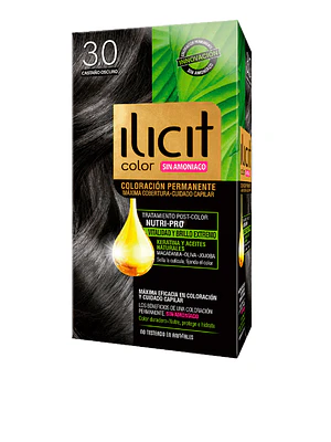 Tinte para el cabello sin amoníaco Ilicit 3,0 Castaño oscuro.