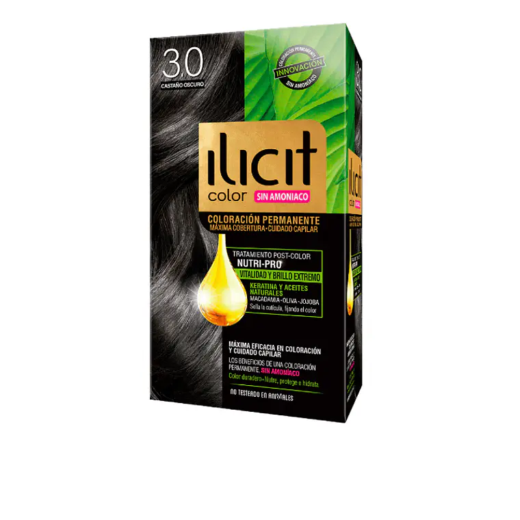 Tinte para el cabello sin amoníaco Ilicit 3,0 Castaño oscuro. 1