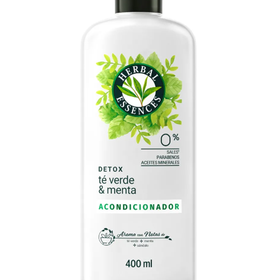 Herbal Essences Acondicionador Detox Té verde & menta 400 ml. 1