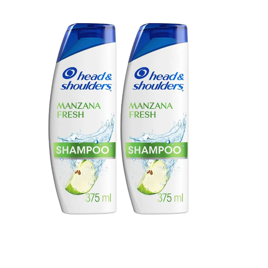 Head & Shoulders Shampoo Manzana Fresh 375 ml 2 Unidades. 1