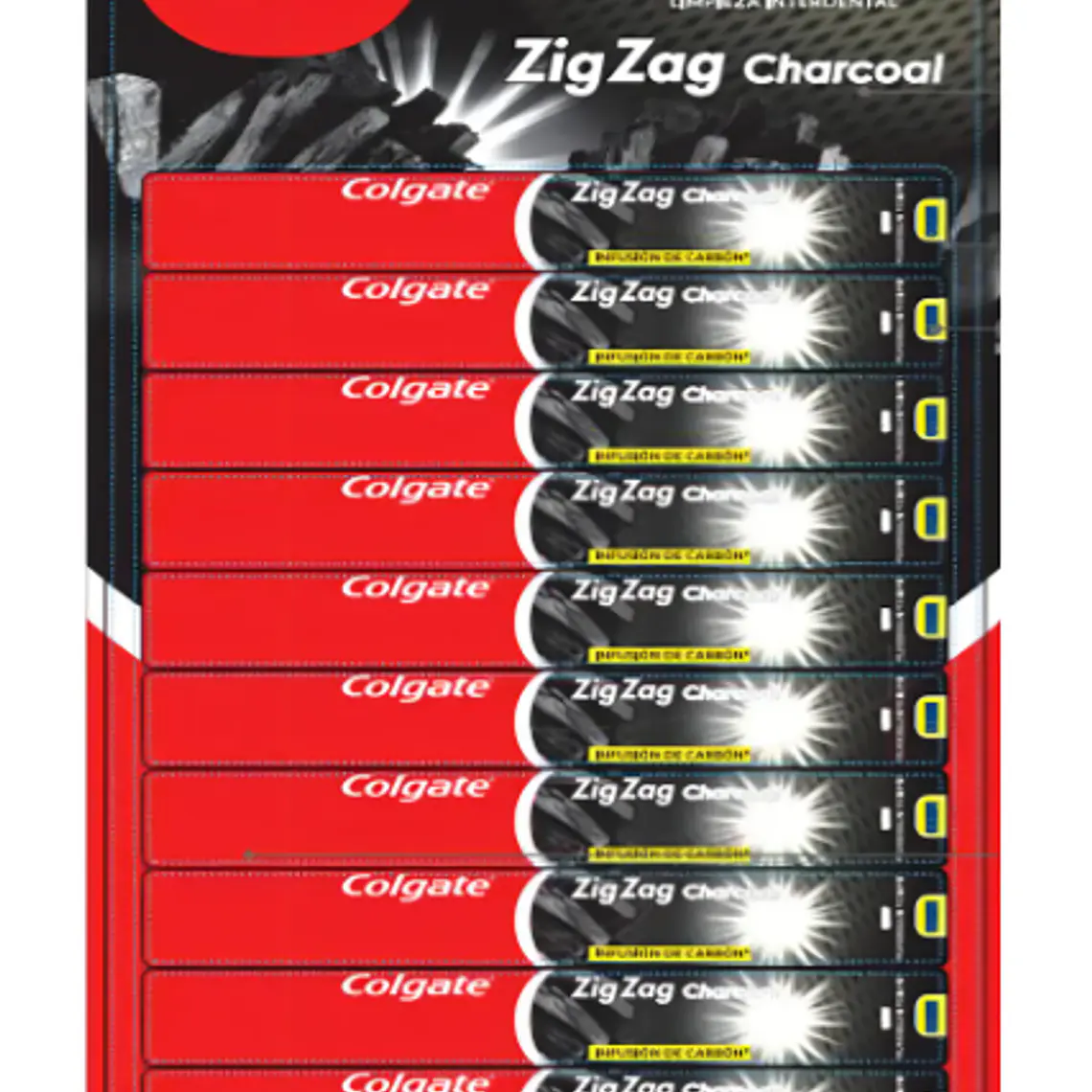 Cepillo de dientes Colgate Zigzag Charcoal 12 Unidades. 1