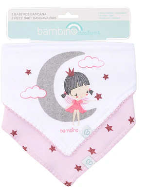 Bambino Babero bandana niña Pack 2 Unidades.