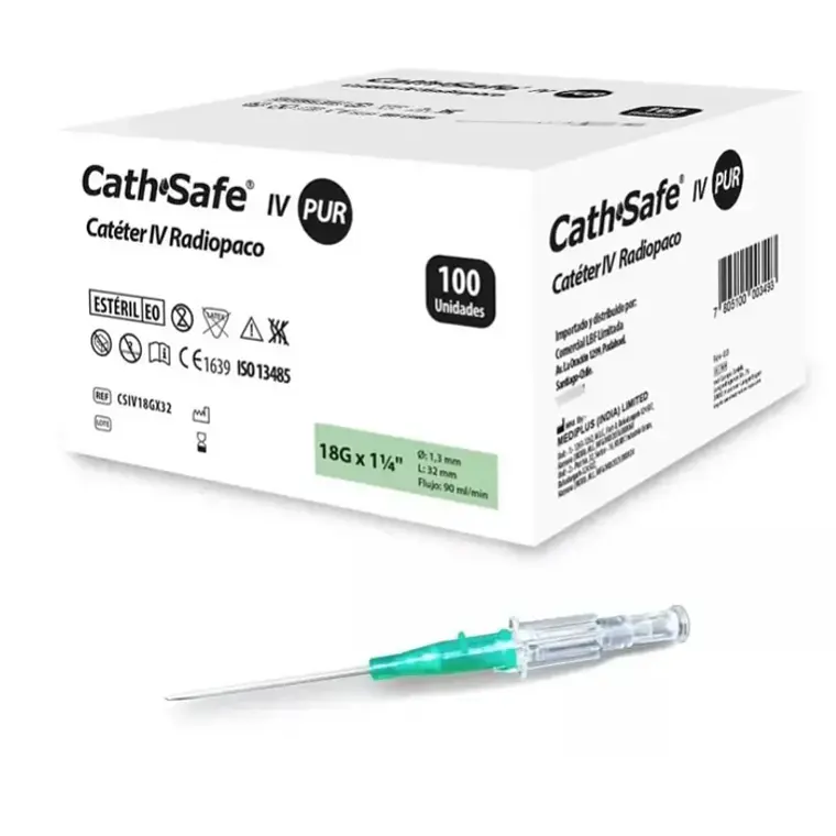 Cateter IV 18G x 32 mm 100 Unidades. 1