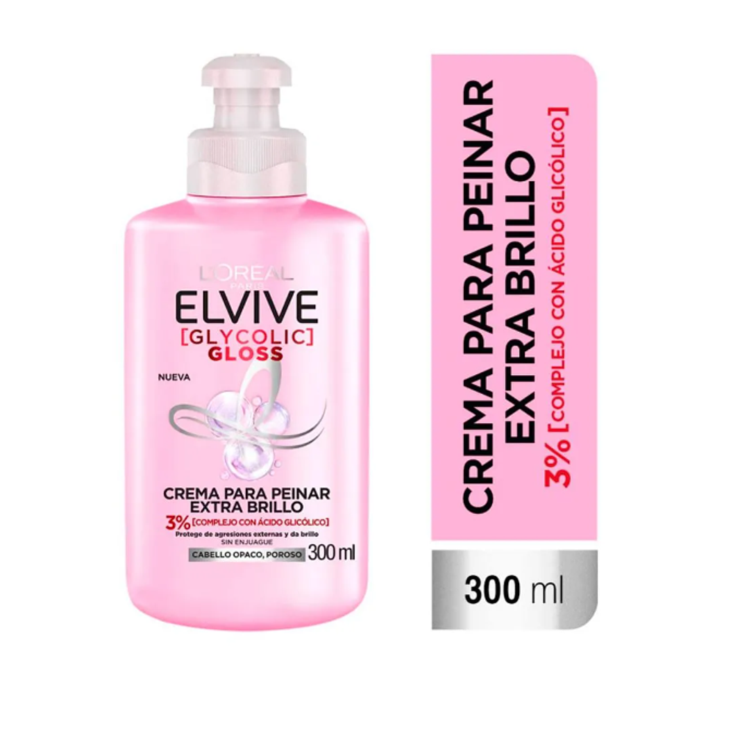 Elvive Glycolic Gloss Crema para peinar 300 ml.  1