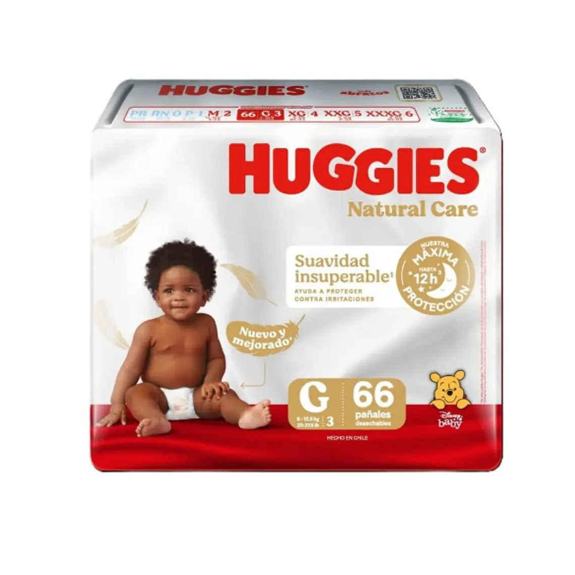 Pañal Huggies Natural care G 66 Unidades. 1