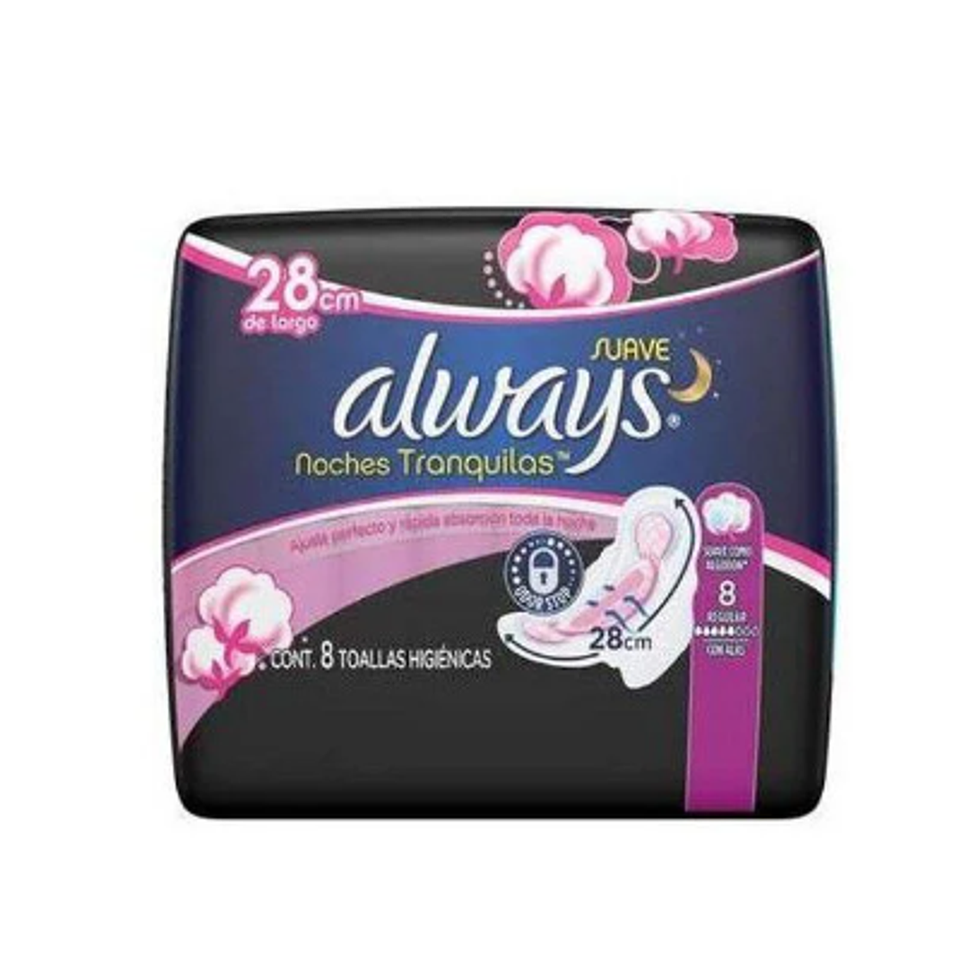  Always Toallas higiénicas nocturna normal larga con alas 8 Unidades. 1