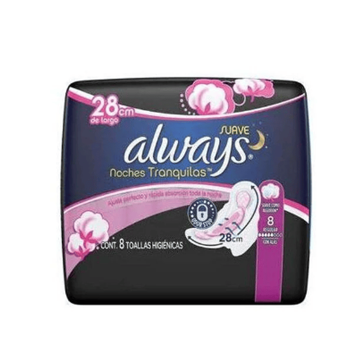  Always Toallas higiénicas nocturna normal larga con alas 8 Unidades. 1