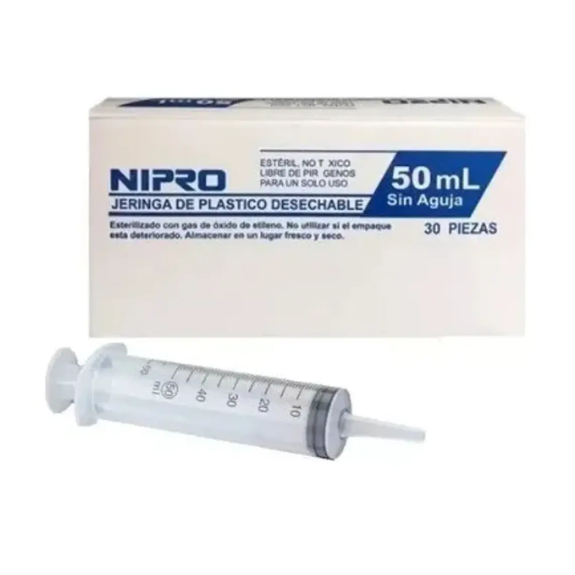 Jeringa 50 ml sin aguja Excentrica Luer slip Nipro 30 Unidades. 1