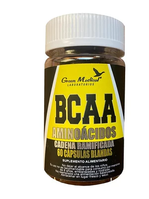 BCAA Aminoácidos 60 Cápsulas blandas. Green Medical