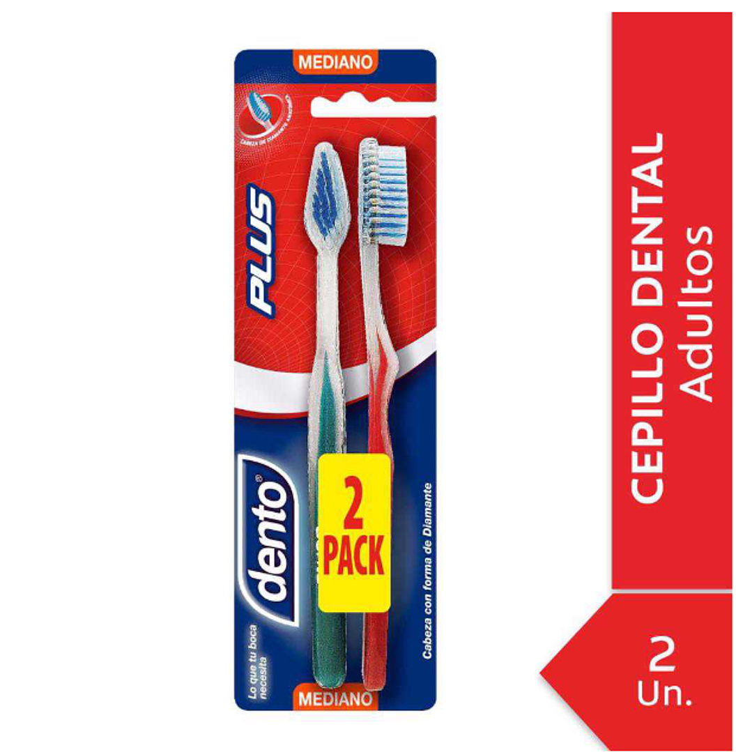 Cepillo dental Dento Plus Mediano 2 Unidades. 1