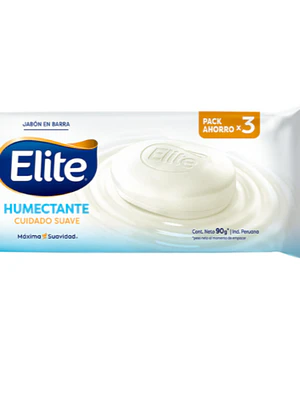 JABON BARRA HUMECTANTE CUIDADO SUAVE 90 GR X 3 ELITE