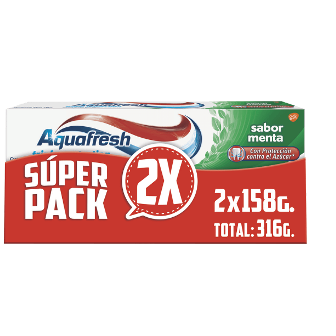 AQUAFRESH SOFT MINT 158 GR X 2 PACK 1