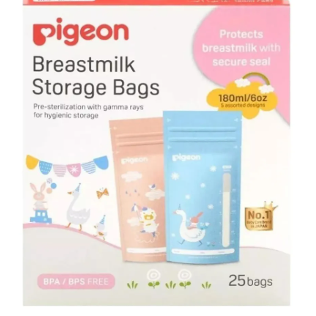 BOLSAS PARA LECHE MATERNA X 180 ML X 25 UND PIGEON 1