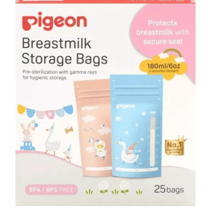 BOLSAS PARA LECHE MATERNA X 180 ML X 25 UND PIGEON 1