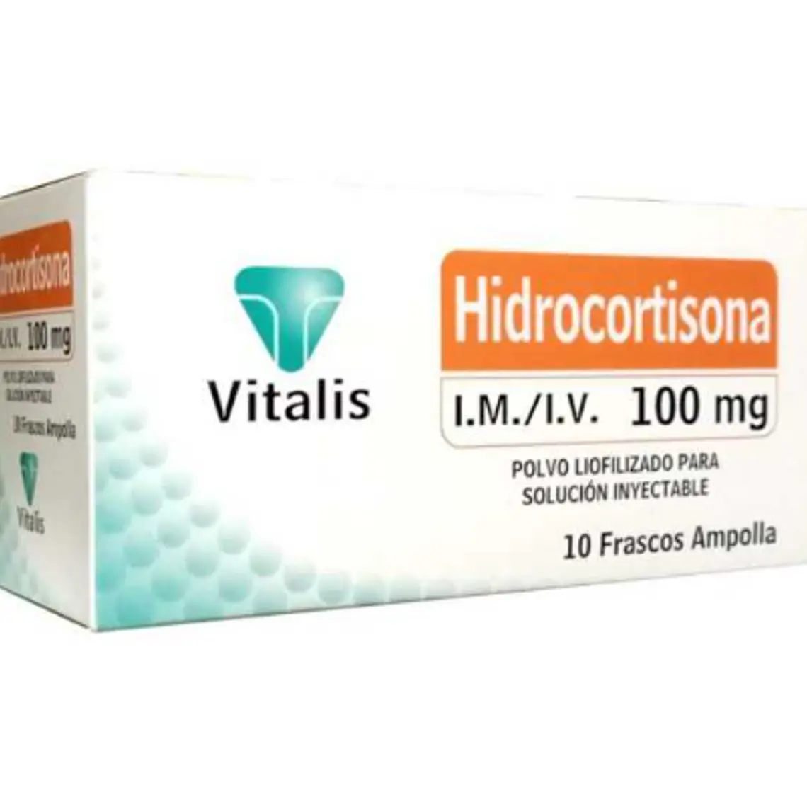 Hidrocortisona 100 mg Solución inyectable 10 Unidades. Vitalis 1