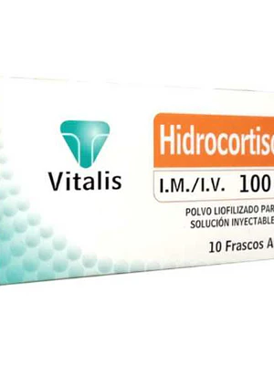 Hidrocortisona 100 mg Solución inyectable 10 Unidades. Vitalis