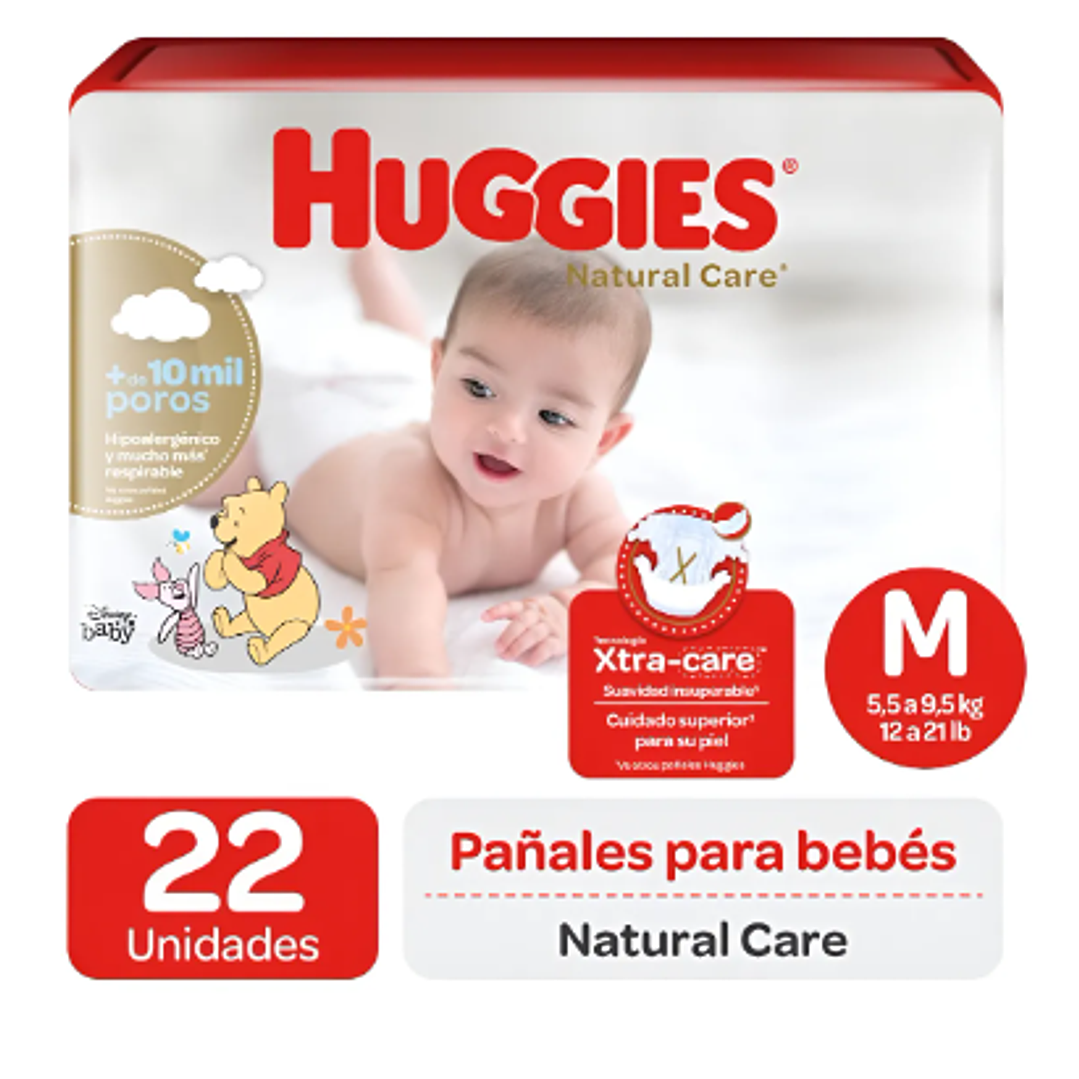 HUGGIES PAÑAL NATCARE M X 22 UND 1