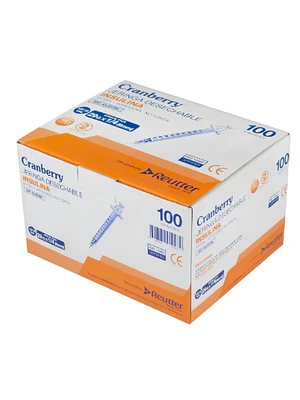 Jeringa insulina 100 UI Cranberry 29 x 5/16 caja 100 Unidades.