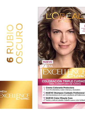 Coloración Excellence Creme 6 Rubio oscuro. L'oréal