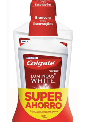COLGATE ENJ BUCAL LUMIN WHTE X 500 ML + 250 ML