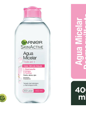 Garnier Skin Active Agua micelar todo en 1 , 400 ml. 