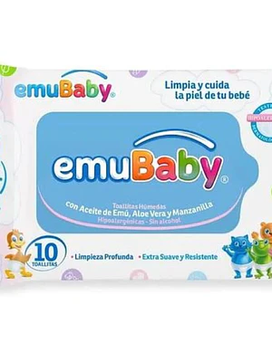 Emubaby Toallas húmedas 100 Unidades.