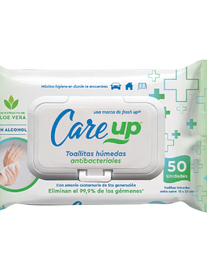 Toalla húmeda Care Up Antibacterial 50 Unidades.