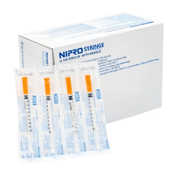 Jeringa Insulina 100UI 1 ml 29 G x 1/2 Nipro  100 Unidades. 1