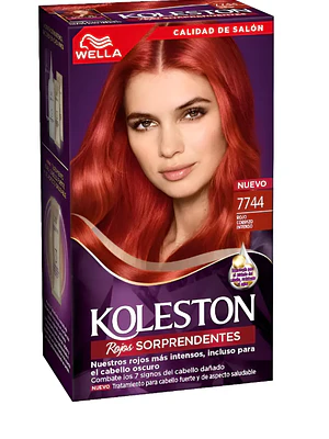 Tinte para el cabello Koleston 7744 Rojo cobrizo intenso.