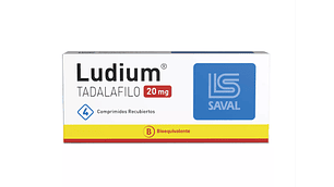 Ludium (B) Tadalafilo 20 mg 4 Comprimidos recubiertos.