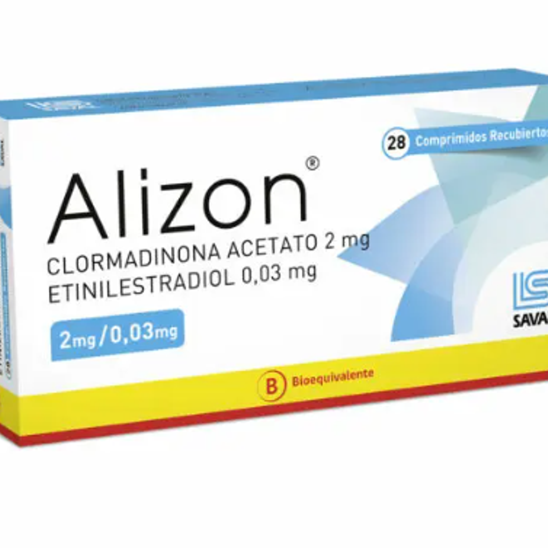 Alizon (B) Clormadinona 2 mg Etinilestradiol 0,03 mg  28 Comprimidos recubiertos. 1