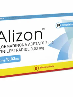 Alizon (B) Clormadinona 2 mg Etinilestradiol 0,03 mg  28 Comprimidos recubiertos.