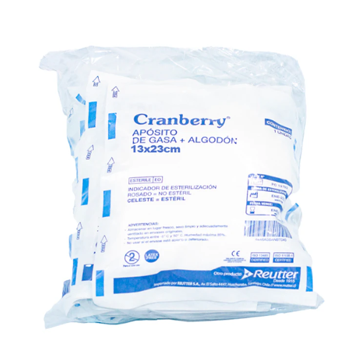 Apósito de gasa Cranberry 13 x 23 cm 10 Unidades. Reutter 1