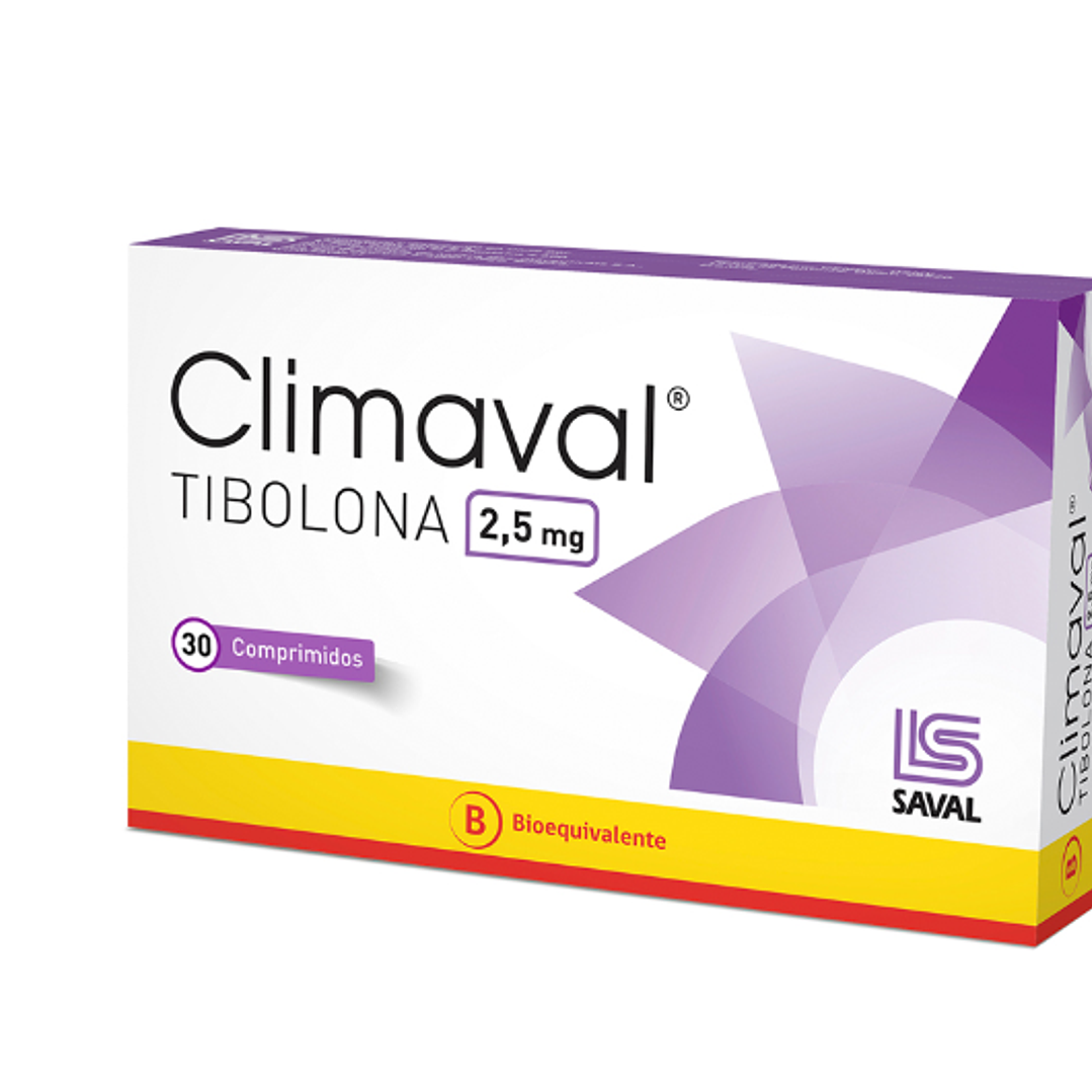 Climaval (B) Tibolona 2,5 mg  30 Comprimidos. 1